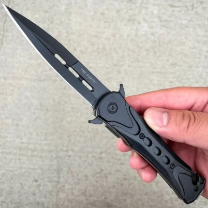 TAC FORCE TF-719BK Spring-Open Stiletto Folding Pocket Knife Sleek Stiletto, Ready Fast