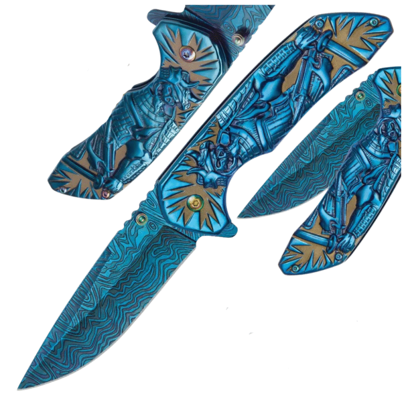 Samurai Damascus Spring Assisted Pocket 8'' Knife