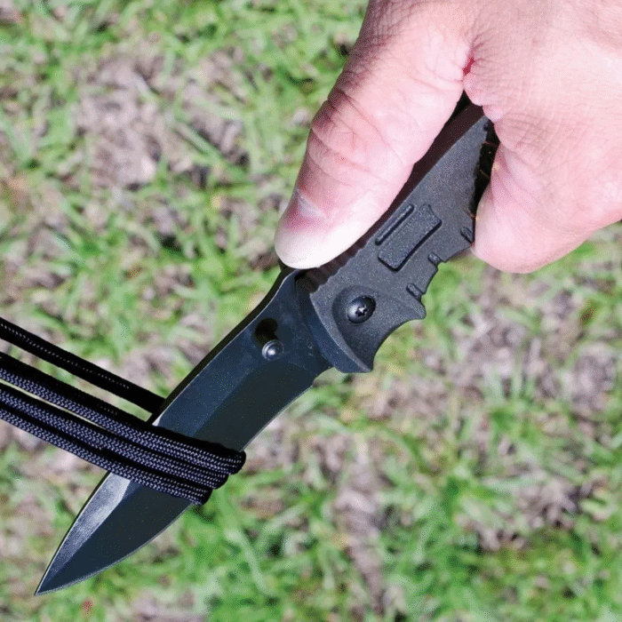 Black Tactical Spring Assisted Pocket Knife