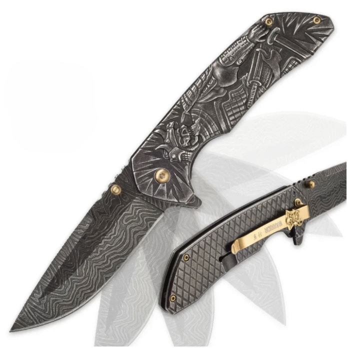 Silver Shadow Warrior Spring Assisted Pocket Knife - Image 2