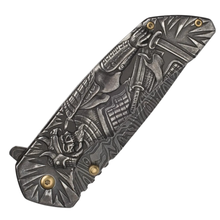 Silver Shadow Warrior Spring Assisted Pocket Knife