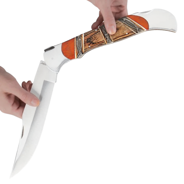 Giant Folding Pocket Knife with Wood Handle