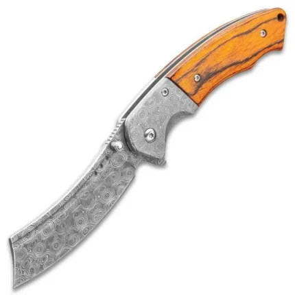 Damascus Pocket Knife Assisted Opening Blade