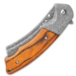 Damascus Pocket Knife Assisted Opening Blade - Image 2