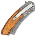 Damascus Pocket Knife Assisted Opening Blade