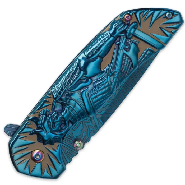 Samurai Damascus Spring Assisted Pocket 8'' Knife
