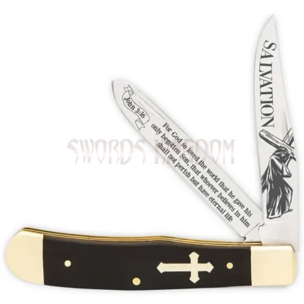 Salvation Trapper pocket knife with John 316 etching