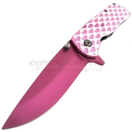 Pink safety combo featuring a stun gun, knife, and spray set