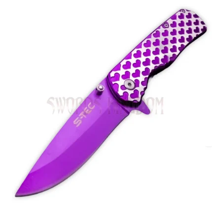 8-inch Ladies Hearts spring assisted pocket knife