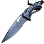 8" Black Tactical Folding Police Spring Assisted Knife