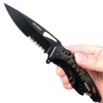 8" Black Tactical Folding Police Spring Assisted Knife