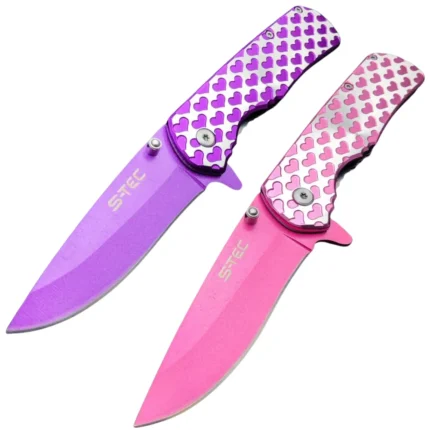 8" Ladies Hearts Tactical Spring Assisted Pocket Knife