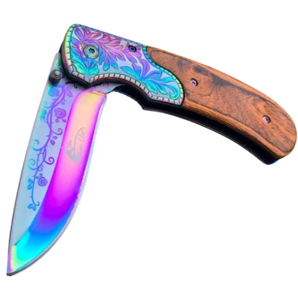 8.25" Rainbow Ballistic Assisted Tactical Pocket Knife
