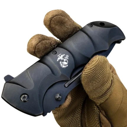 8.75" USMC Marines Tactical Assisted Folding Knife – Black