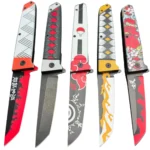 9" Tactical Anime Tanto Spring Assisted Folding Knife