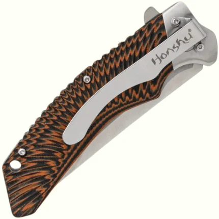 Black and Orange Sekyuriti Ball Bearing Pocket Knife 4.5-Inch Closed