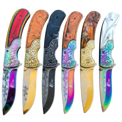 Heavy Duty Floral 8.25" Tactical Folding Pocket Knife