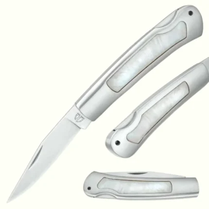 Kissing Crane Genuine Pearl Handle Stainless Steel Folding Pocket Knife