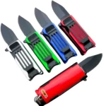 Lighter Holder Spring Assisted Folding Pocket Knife