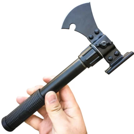Multi-Purpose 5-in-1 Camping Tool Black Shovel, Axe & Compass