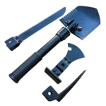 Multi-Purpose 5-in-1 Camping Tool Black Shovel, Axe & Compass