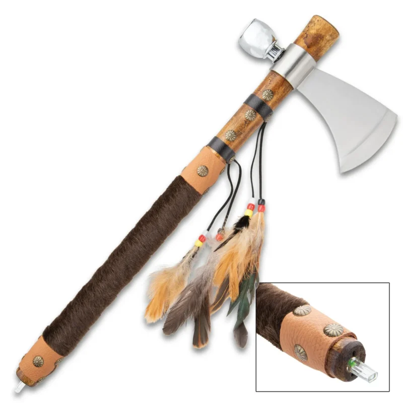 Native American Tomahawk Peace Pipe 19" Replica Axe