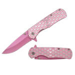 8" Pink Hearts Tactical Spring Assisted Pocket Knife