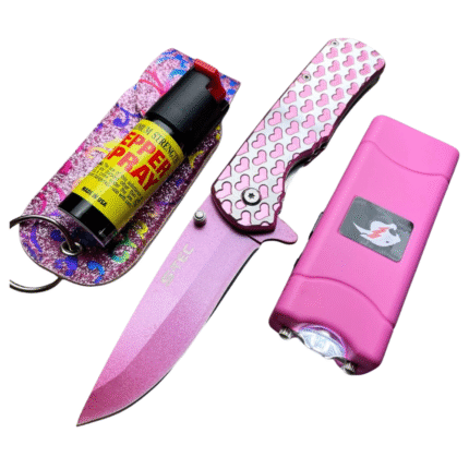 Pink Safety Combo 3-in-1 Stun Gun, Knife & Spray Set
