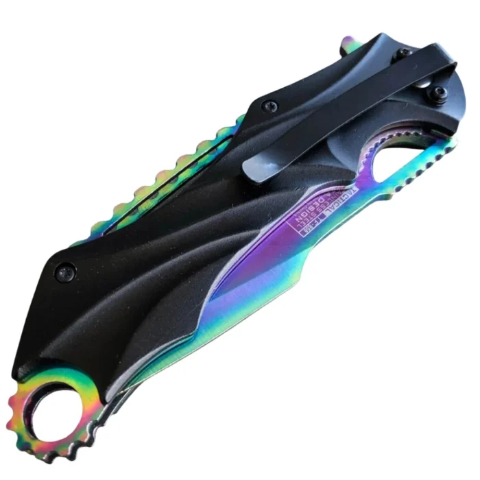 8'' Rainbow Spring Assisted Folding Pocket Knife
