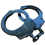 Real Police Double Lock Black Steel Handcuffs with Keys