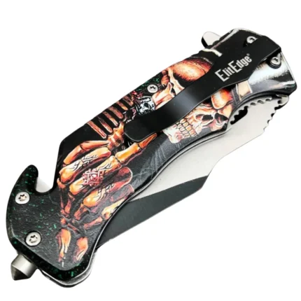 Tactical Skull Magician Folding Spring Assisted Knife