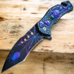 Skull Spider Folding Knife 8.5" Military Spring Assisted Blade