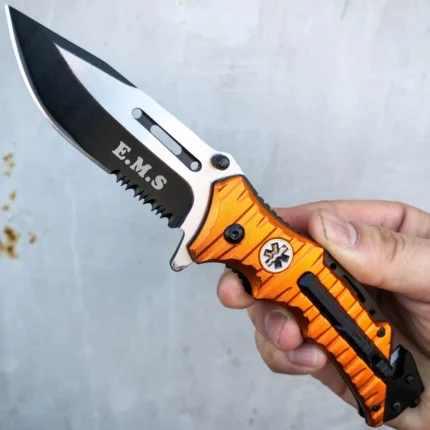 Tactical EMT EMS 8.25" Folding Knife Spring Assisted Rescue