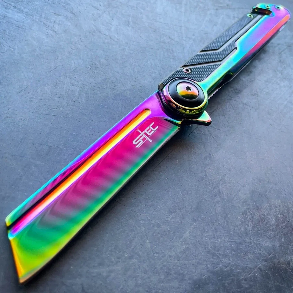 Tactical Tanto Spring Assisted Folding Knife -Multi color S-TEC Tactical Tanto Spring Assisted Folding Knife