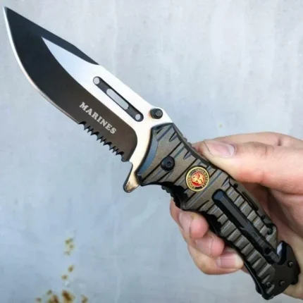 USMC Marines 8.25" Folding Knife Assisted Rescue Fire Starter