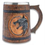 Wolf Medallion Mug from The Witcher Resin with Steel Liner