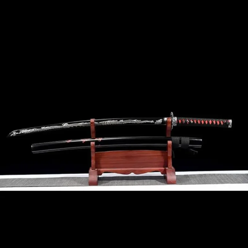 Handmade Black Blade Japanese Samurai Katana Sword