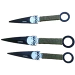 3PC 8" Ninja Tactical Skull Kunai – Combat Throwing Knife Set