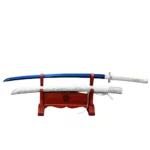 Blue White Battle-Ready Japanese Samurai Katana Sword - Image 2
