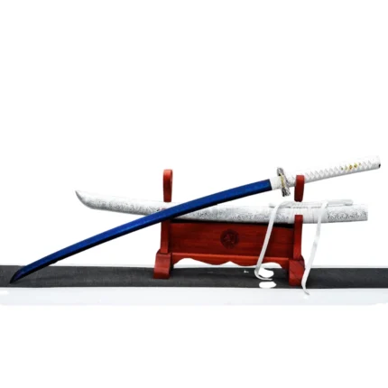 Blue & White Battle-Ready Japanese Samurai Katana Sword