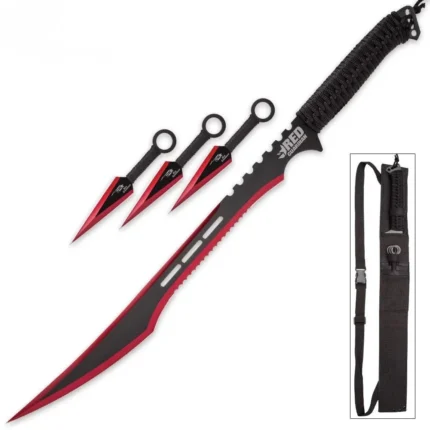 Red Guardian Tactical Ninja Sword and Kuna