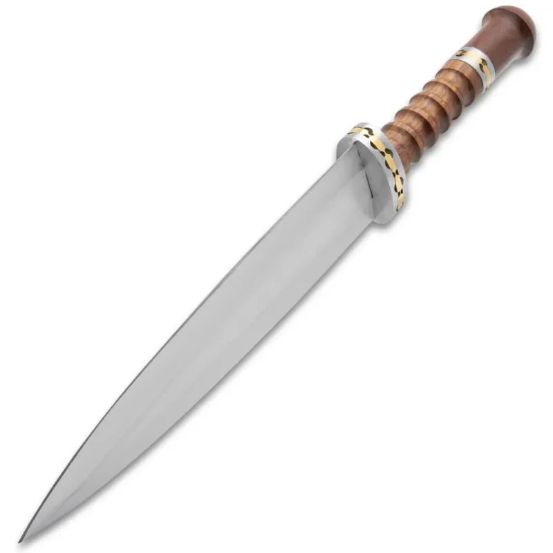 Timber Wolf Crusader Dagger Ridged Wooden Handle