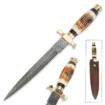 Timber Wolf Elite Damascus & Bone Dagger