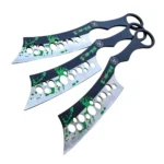 3 PC 8" Zombie Cleaver Ninja Kunai Ninjutsu Tactical Throwing Knife Set