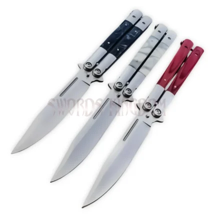 Balisong Butterfly Knife EDC Flipper with folding blade and ergonomic handle