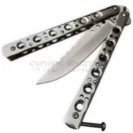 Classic Balisong butterfly knife in silver