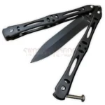 Classic Balisong butterfly knife in matte black