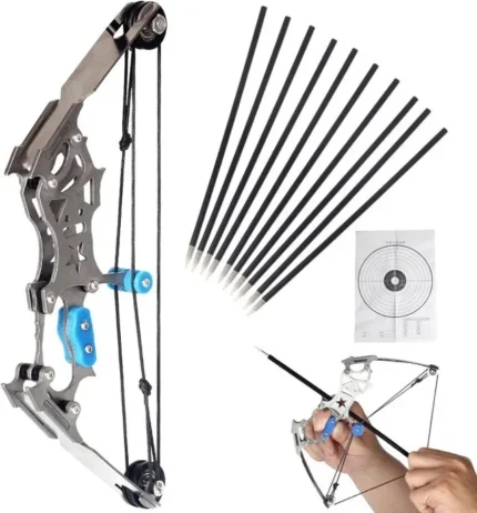 8" Mini Compound Bow Kit Pocket Archery Toy Set