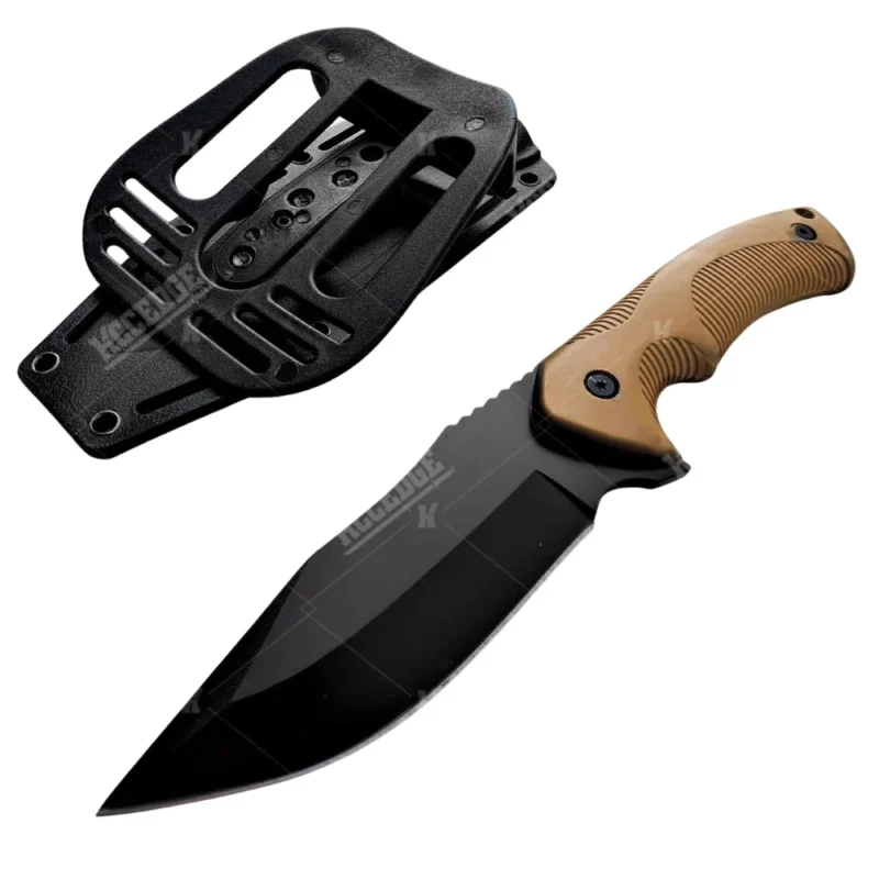 9" Tactical Fixed Blade Knife w/ Kydex Sheath Coyote