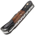 Handmade Forged Damascus Steel Wood Folding Knife - Image 2